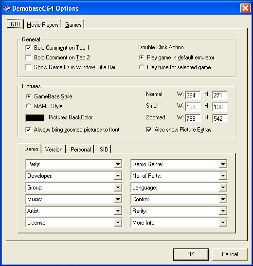 Database Options